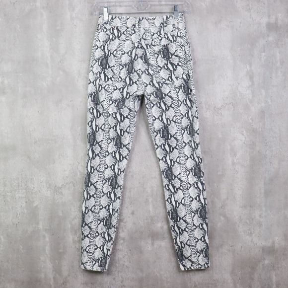 Frame Jeans Womens Size 24 White Gray Ali High Rise Cigarette Jeans Snake Print - Picture 6 of 7